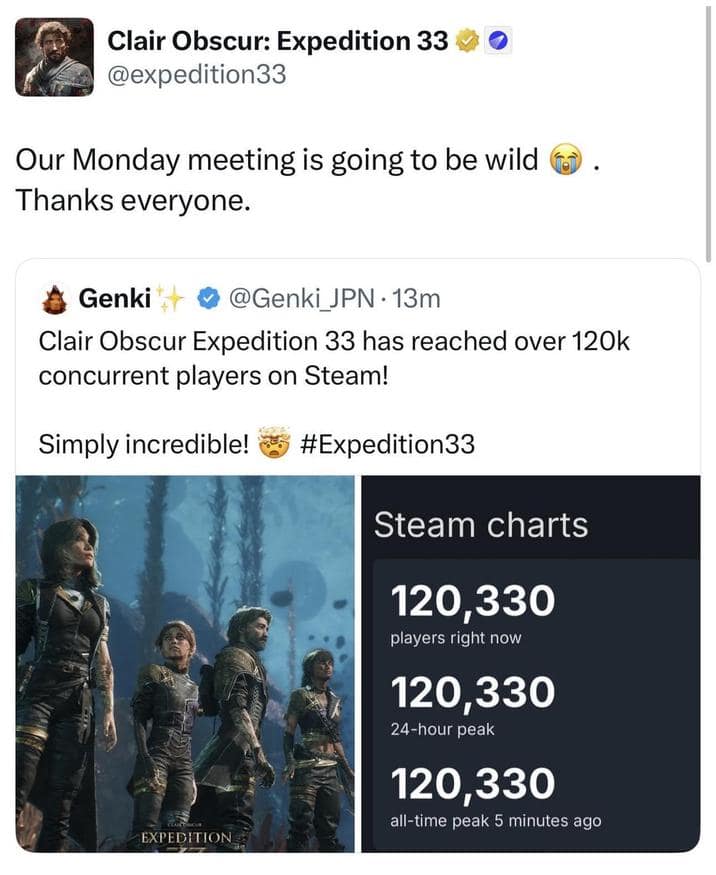 expedition 33 memes, Clair Obscur: Expedition 33 ,indie game memes, gaming memes, viral video games, gamer humor, indie gaming jokes, trending game memes