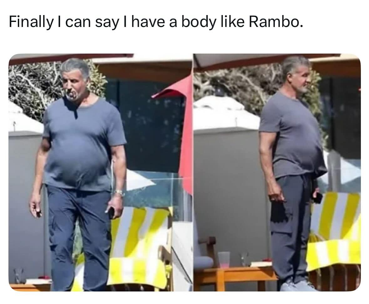 Finally I can say I have a body like Rambo.