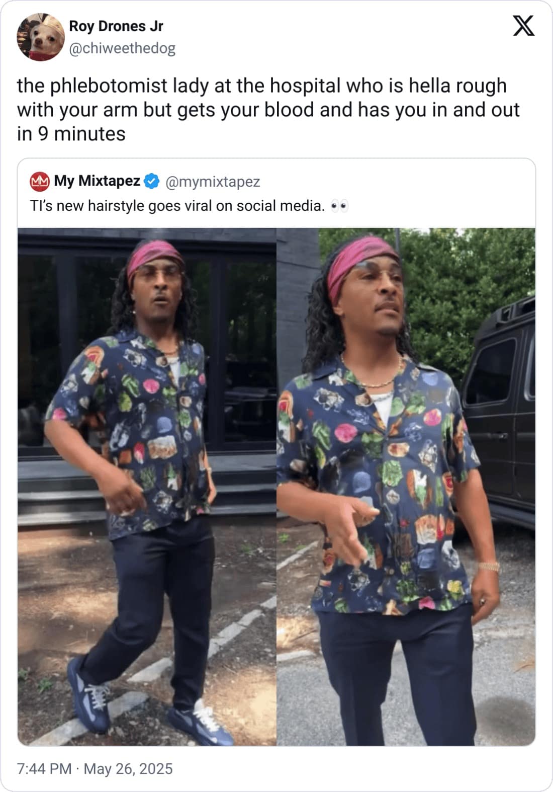 the phlebotomist lady at the hospital who is hella rough with your arm but gets your blood and has you in and out in 9 minutes