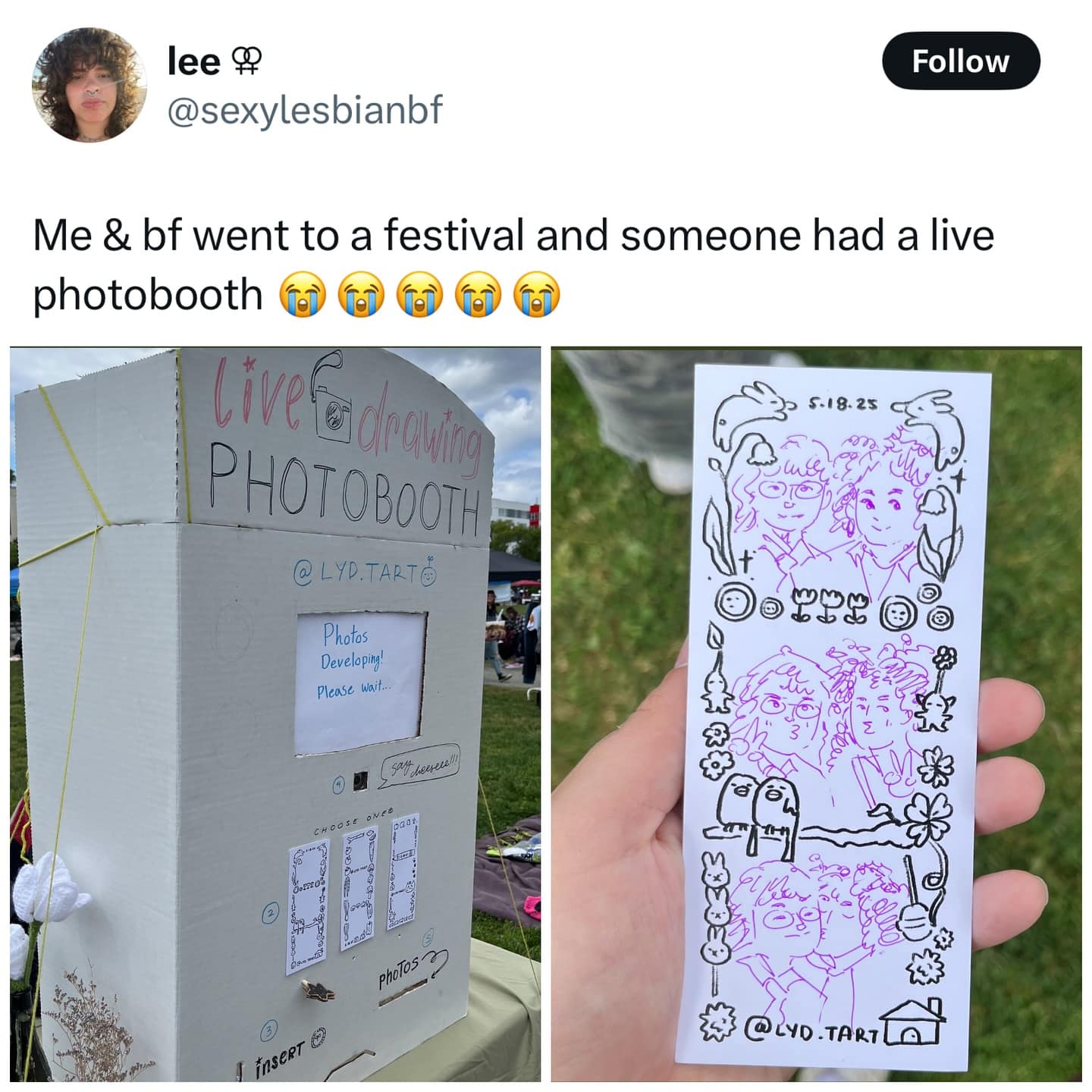Me & bf went to a festival and someone had a live photobooth