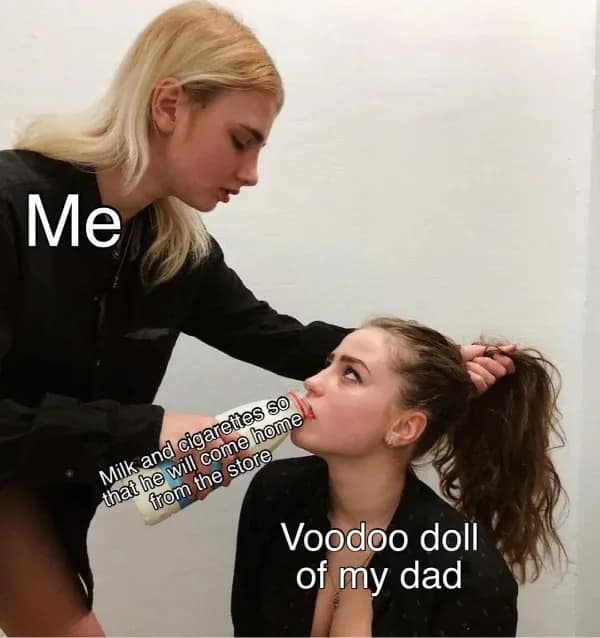 Me hit had doom hono from the store Voodoo doll of my dad