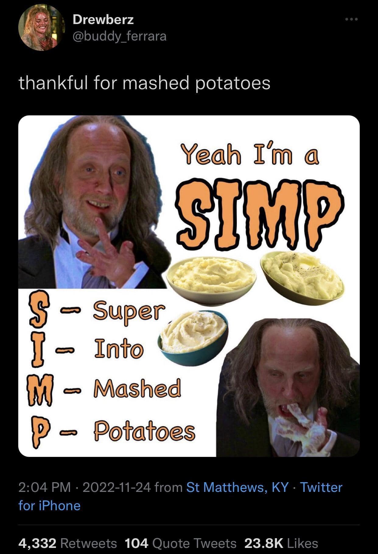 thankful for mashed potatoes