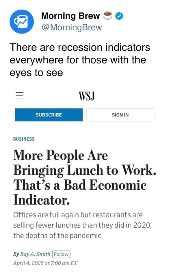 More People Are Bringing Lunch to Work. That's a Bad Economic Indicator.
