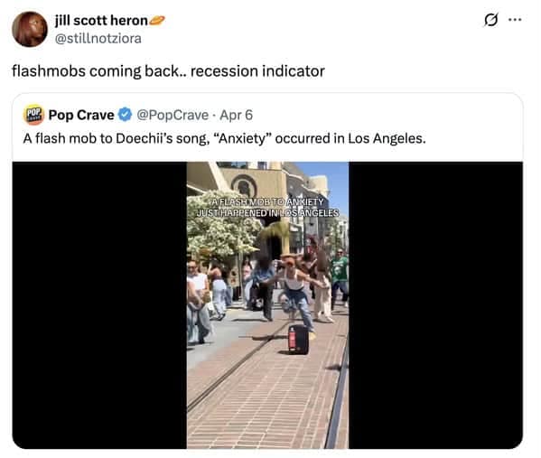 flashmobs coming back.. recession indicator