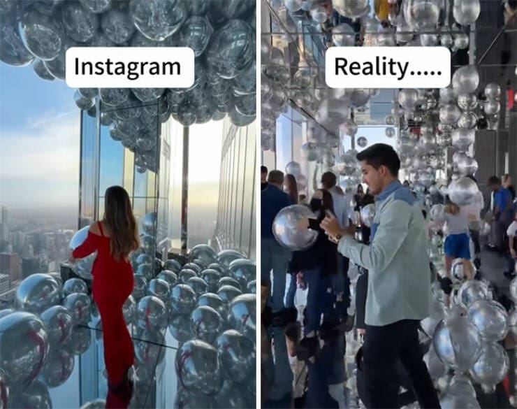 instagram vs reality, IG vs real life, vacation memes, online bloopers, influencer fails
