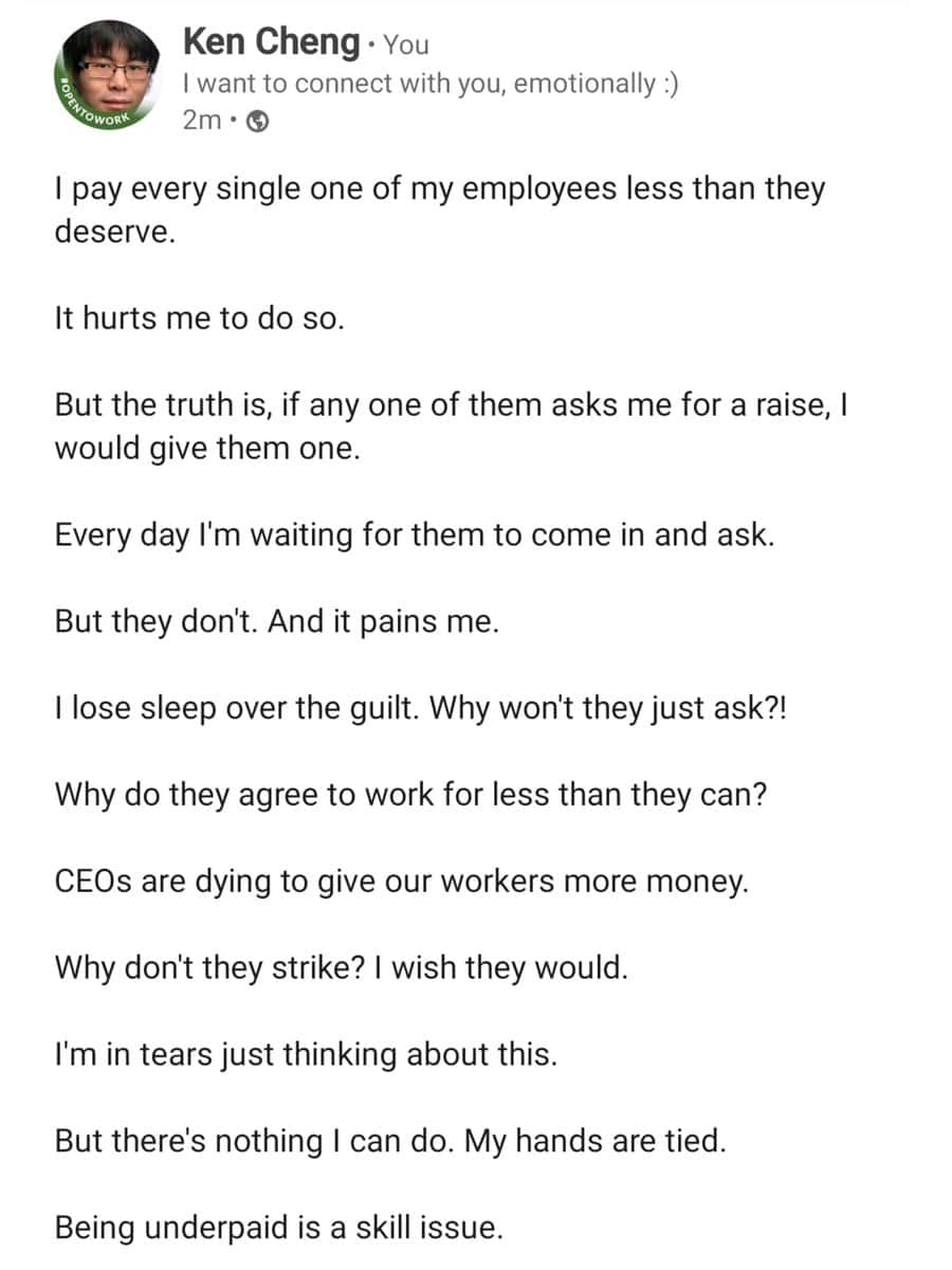 linkedin memes, ken cheng, social media memes, career memes, corporate memes, professional memes, office memes, networking jokes, workplace memes, business humor, job memes, hustle culture memes, employment memes, resume jokes, HR memes