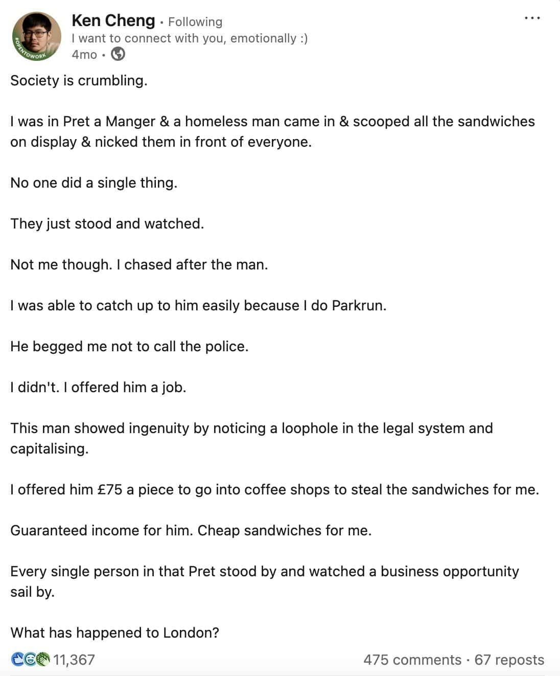 linkedin memes, ken cheng, social media memes, career memes, corporate memes, professional memes, office memes, networking jokes, workplace memes, business humor, job memes, hustle culture memes, employment memes, resume jokes, HR memes