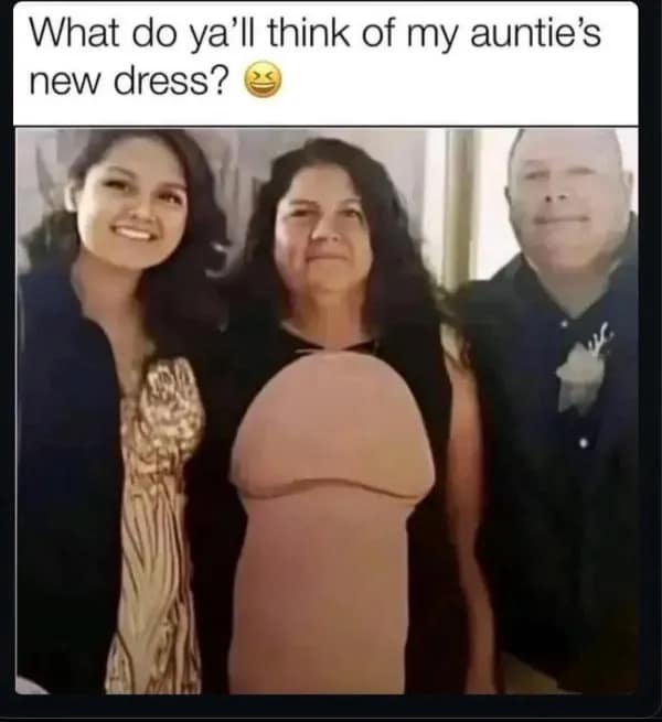 What do ya'll think of my auntie's new dress?