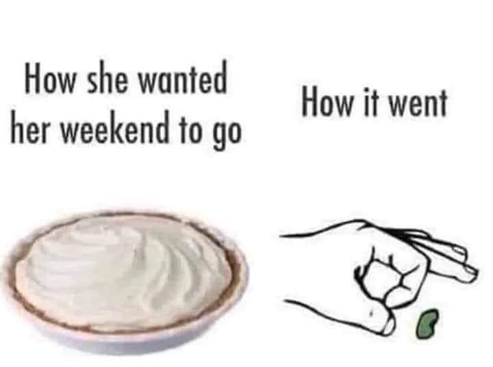 How she wanted her weekend to go How it went