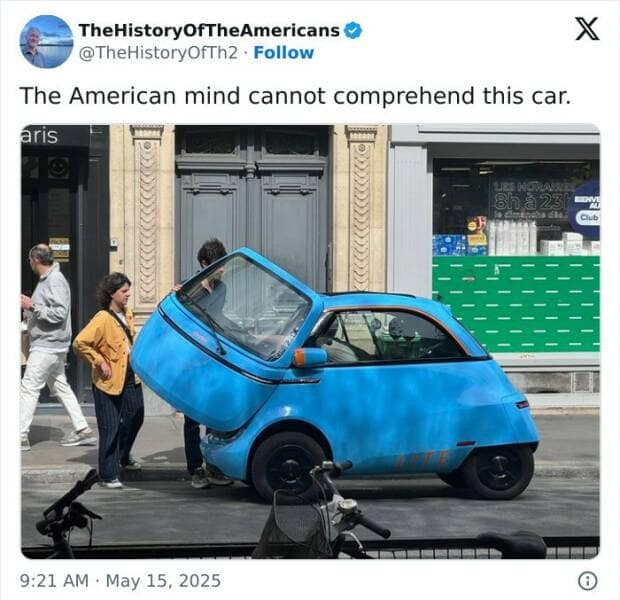 The American mind cannot comprehend this car.