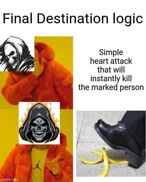 final destination bloodlines memes, final destination memes, Final Destination jokes, movie franchise memes, scary movie humor, death scene memes, horror comedy memes, bloodlines memes