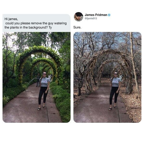 James Fridman, funny photo edits, Photoshop fails, internet humor, Photoshop jokes, hilarious photo edits, creative photo manipulations