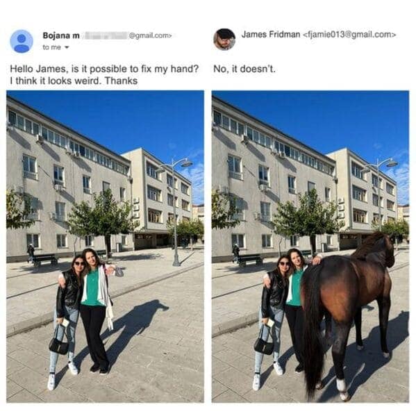 James Fridman, funny photo edits, Photoshop fails, internet humor, Photoshop jokes, hilarious photo edits, creative photo manipulations