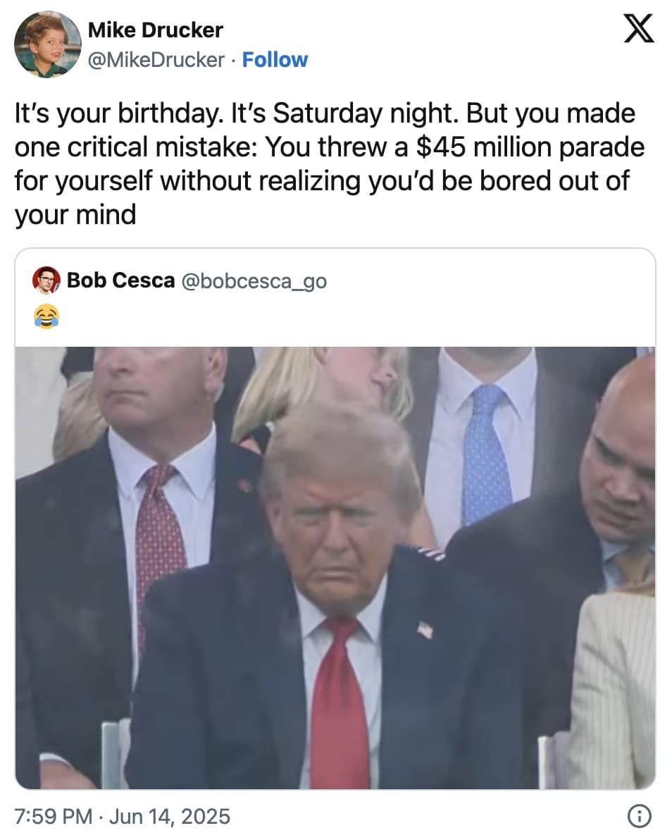 Trump birthday parade memes, trump parade memes, trump military parade memes, Trump event memes, political fail memes, parade disaster memes, presidential memes, Trump crowd memes, military parade memes, political satire memes, Trump embarrassment memes, public event fails, White House humor, parade jokes, meme politics