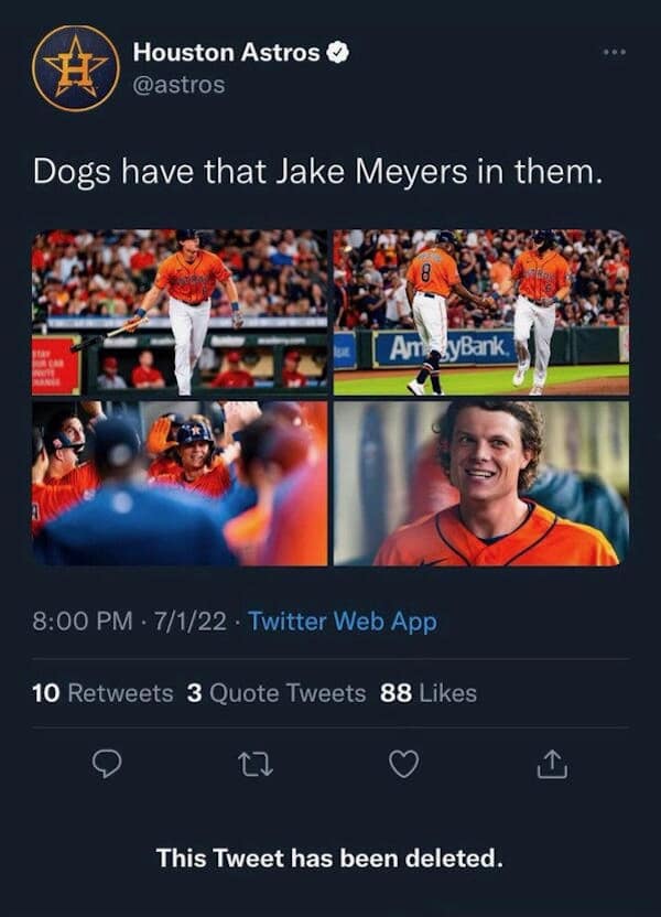 Dogs have that Jake Meyers in them.