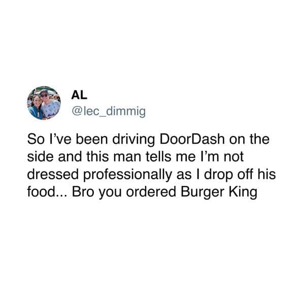 doordash memes, delivery memes, viral tweets, trending memes, relatable memes, food delivery memes, DoorDash fails, funny memes, takeout memes, food cravings, food fails, order memes, app memes, hungry memes, meme gallery, driver memes, delivery jokes, snack memes, meal memes