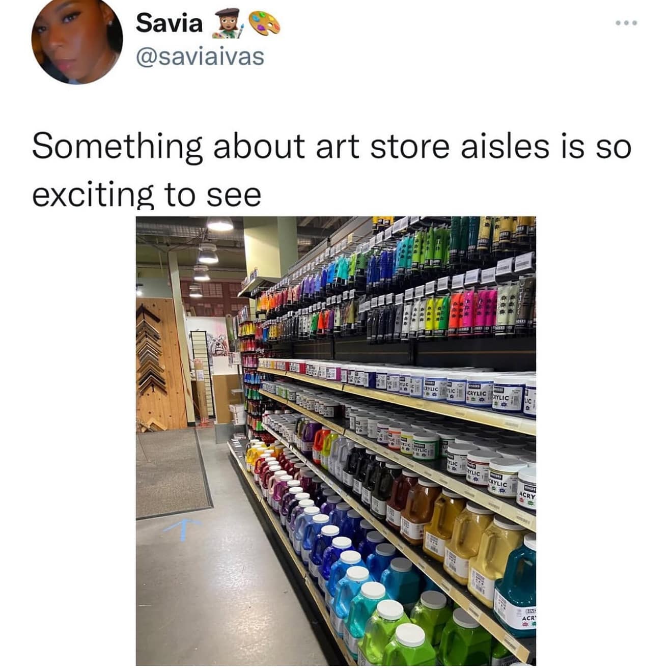 Something about art store aisles is so exciting to see