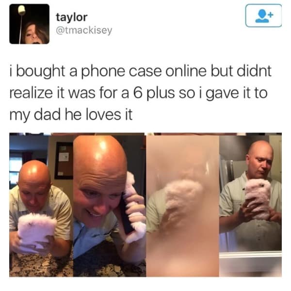 bought a phone case online but didnt realize it was for a 6 plus so i gave it to my dad he loves it