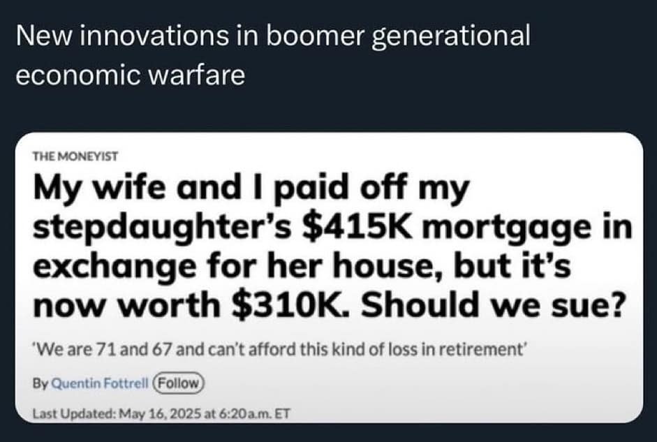 New innovations in boomer generational economic warfare