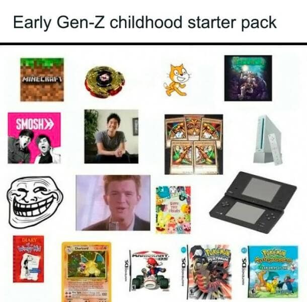 Early Gen-Z childhood starter pack