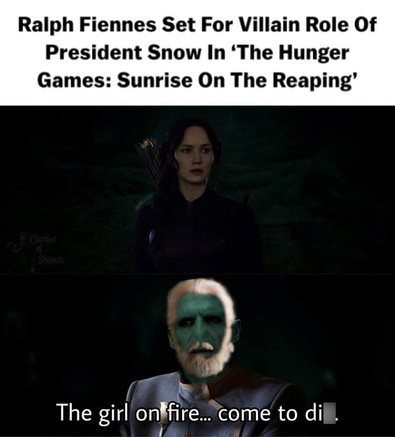 Ralph Fiennes Set For Villain Role Of President Snow In 'The Hunger Games: Sunrise On The Reaping' r Clante The girl on fire... come to di
