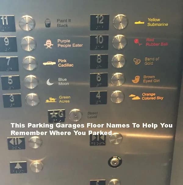 This Parking Garages Floor Names To Help You Remember Where You Parked