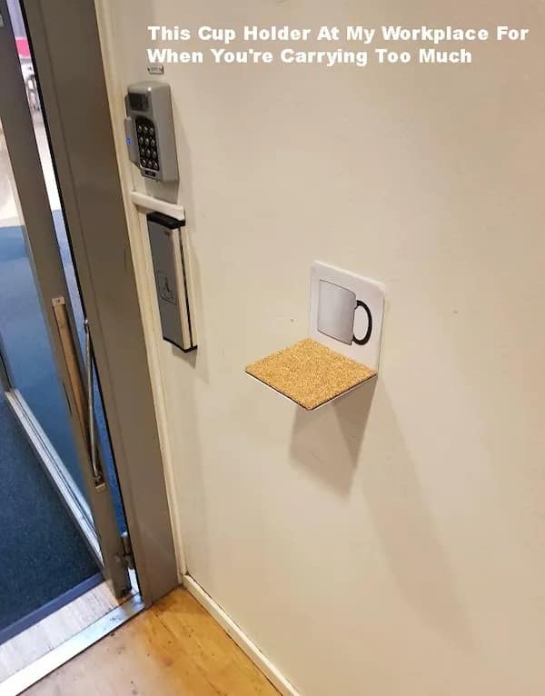 This Cup Holder At My Workplace For When You're Carrying Too Much