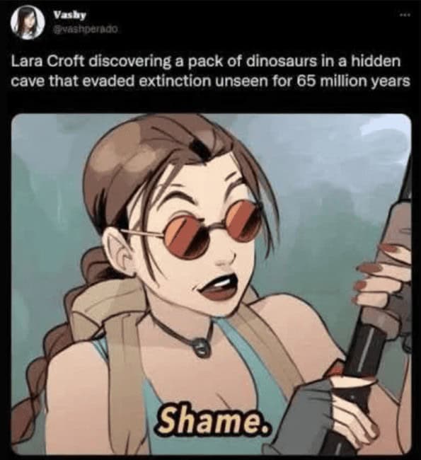 lara croft meme, tomb raider memes, funny memes, internet memes, gamer memes, adventure memes, OG memes, meme dump, meme gallery, speedrun memes, childhood memes, retro memes, throwback memes, Lara memes, boss fight memes, fandom memes, Lara croft memes
