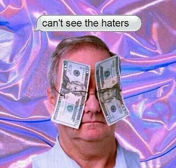 can't see the haters