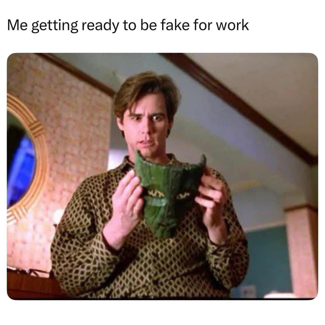 Me getting ready to be fake for work