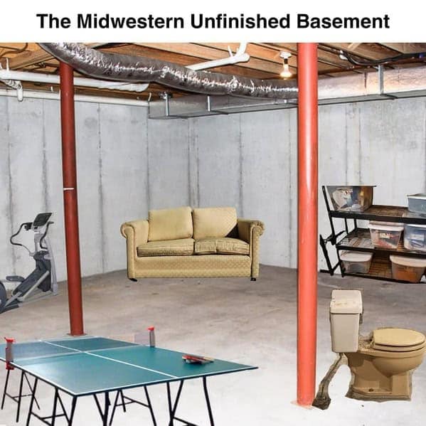 The Midwestern Unfinished Basement