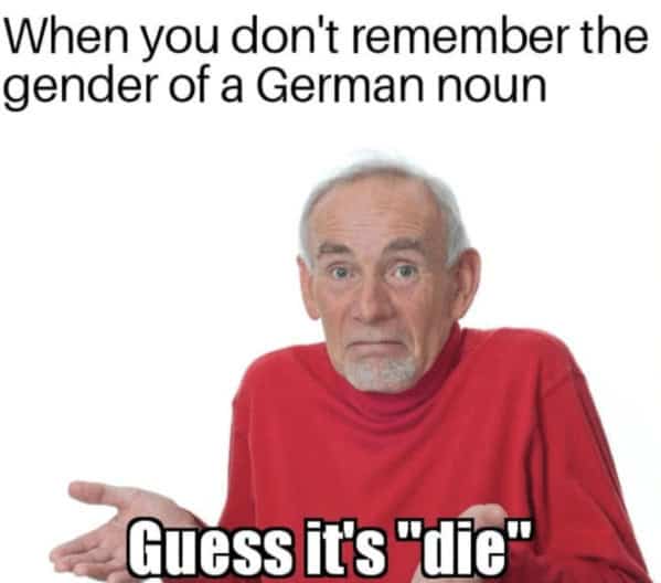 When you don't remember the gender of a German noun