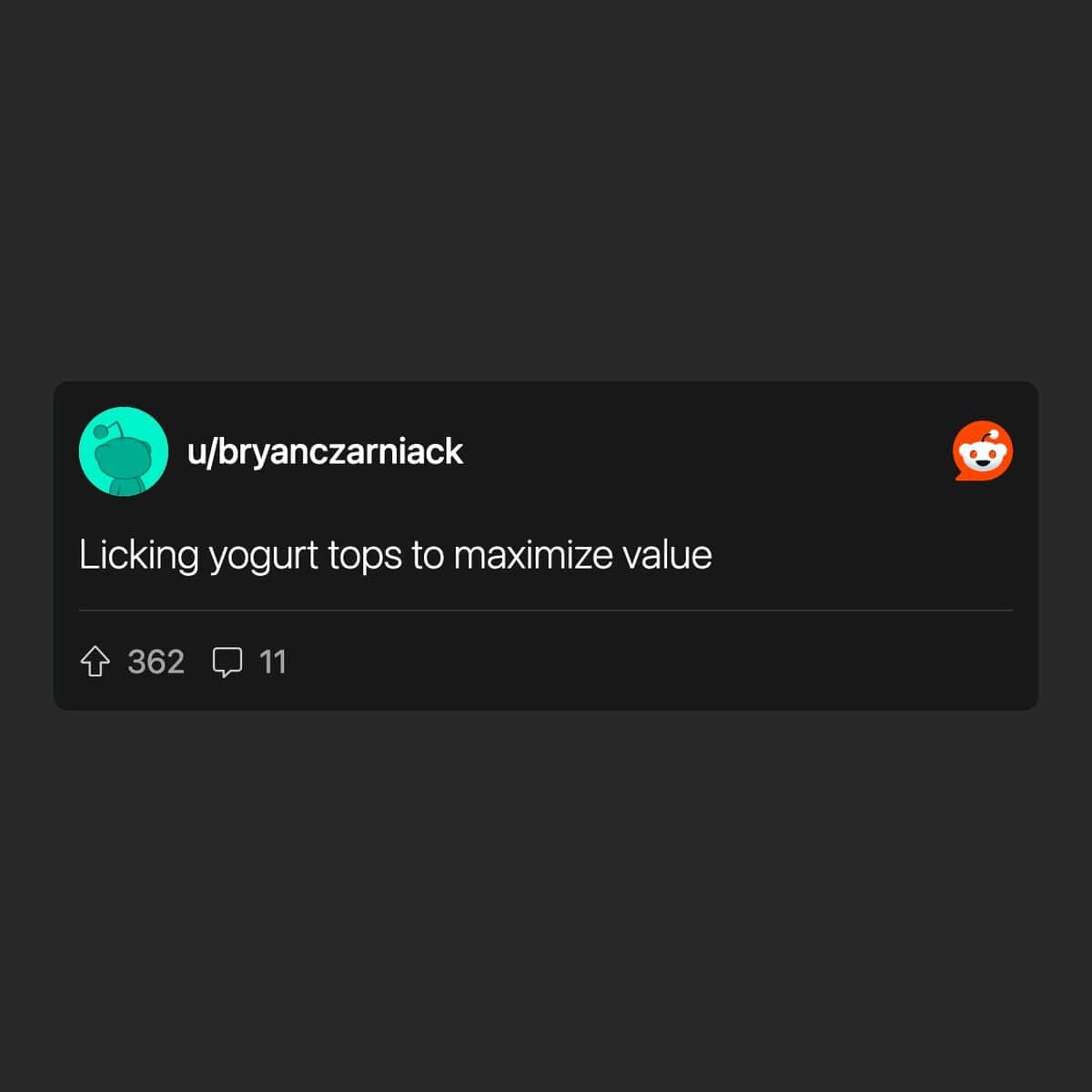 Licking yogurt tops to maximize value