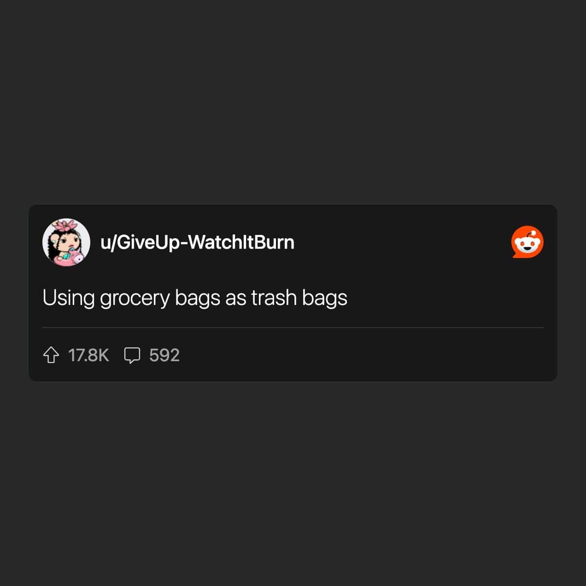 Using grocery bags as trash bags