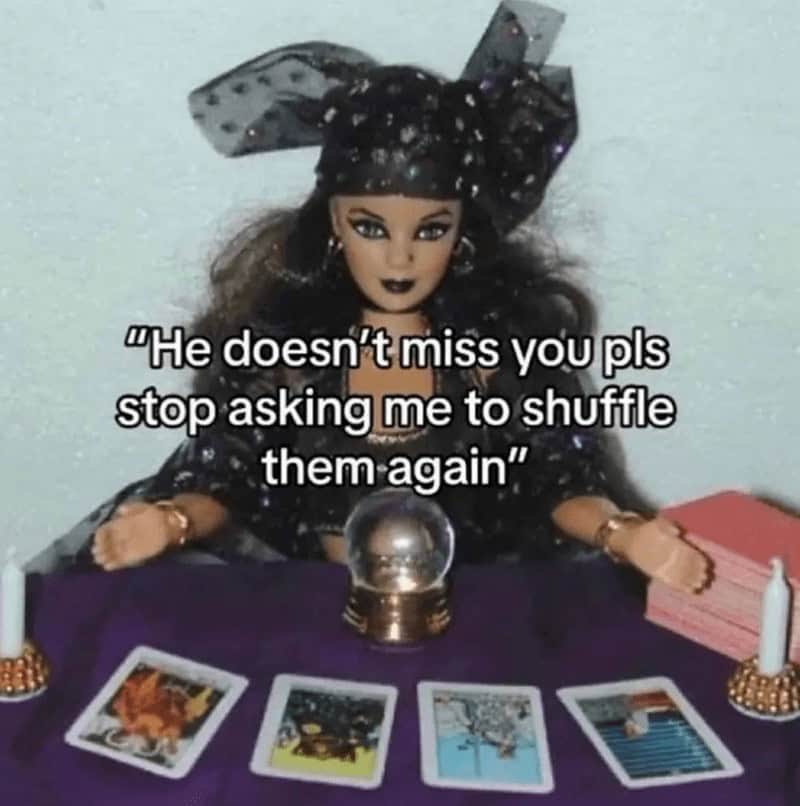 "He doesn't miss you pls stop asking me to shuffle them again"