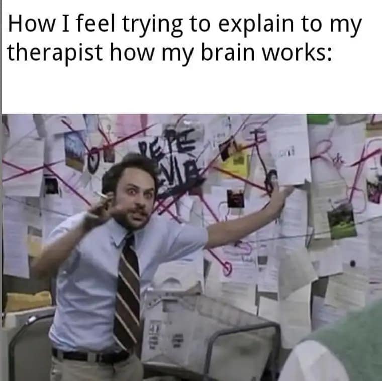 therapy memes, anxiety memes, counseling humor, therapy humor, anxious jokes, nervous humor, tension laughs, therapy cartoons, comedic therapy images, silly therapy references, comedic psychoanalysis, mental health humor, mind wellness jokes, self-help wisecracks, coping strategy laughs