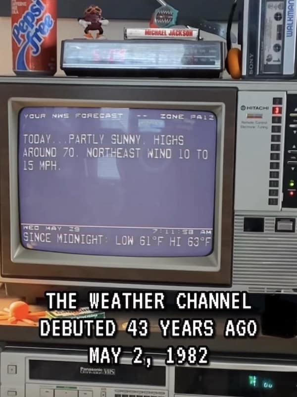 THE WEATHER CHANNEL DEBUTED 43 YEARS AGO MAY 2, 1982
