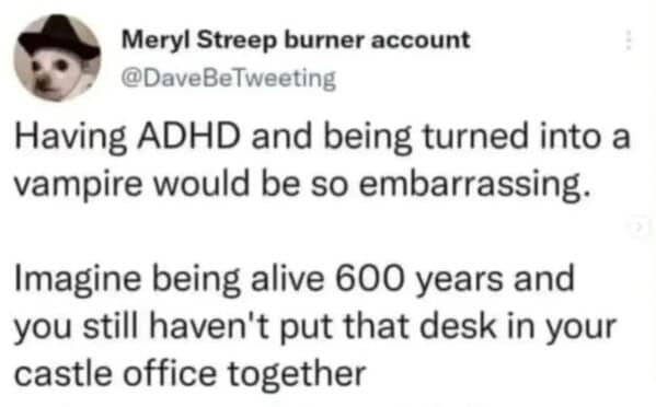 ADHD memes, ADHD humor, ADHD jokes, ADHD struggles, distracted memes, focus memes, time blindness, hyperfixation memes, scatterbrain memes, executive dysfunction memes, multitask memes, clinical ADHD memes, ADHD awareness, brain drift memes, attention deficit memes, task switching memes, forgetful memes, molecular mind memes, distraction memes, ADHD brain memes
