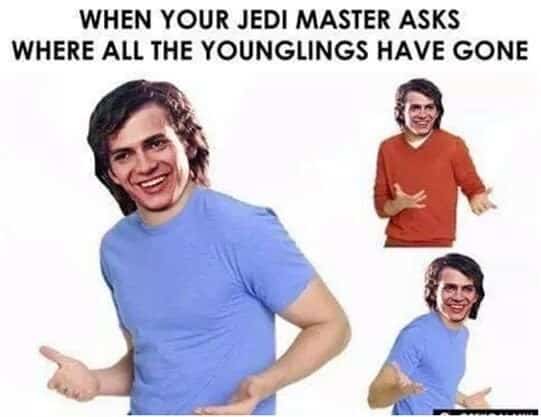 anakin skywalker meme, star wars memes, Jedi memes, Anakin memes, Emperor memes, galaxy memes, Padawan memes, Sith Lord memes, film meme dump, movie memes, cinematic memes, space memes, Jedi jokes, Force memes, saga memes, film fan memes, movie humor, franchise memes, geek memes, nerd humor