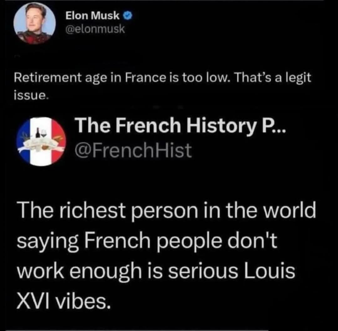 Tweet mocking Elon Musk’s take on French retirement