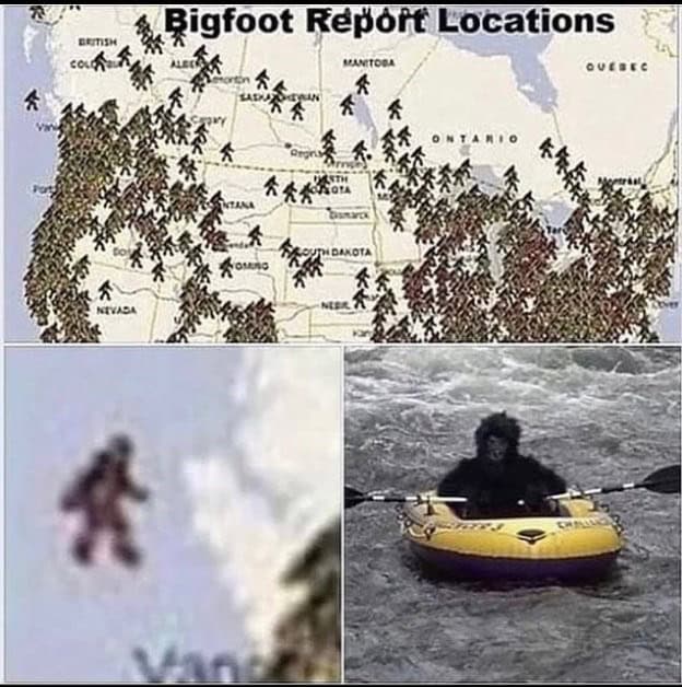 bigfoot meme, bigfoot memes, sasquatch memes, bigfoot jokes, bigfoot sighting memes, bigfoot laughs