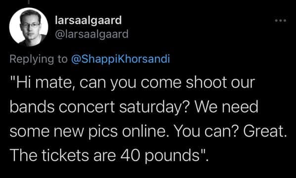 Photographer charged for concert he was asked to shoot