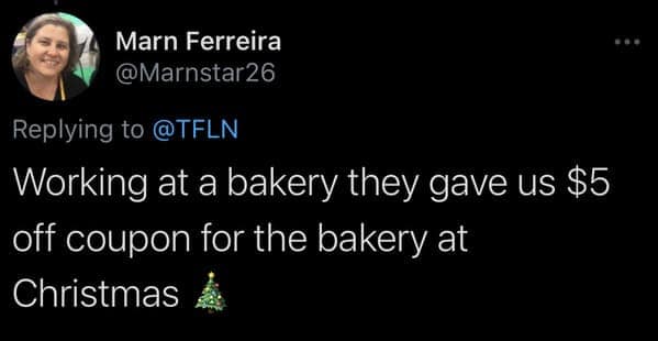 Bakery employee gets $5 coupon as holiday bonus