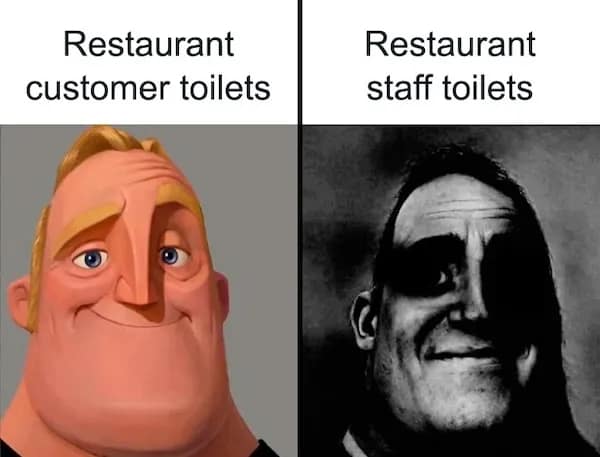 Restaurant customer toilets Restaurant staff toilets