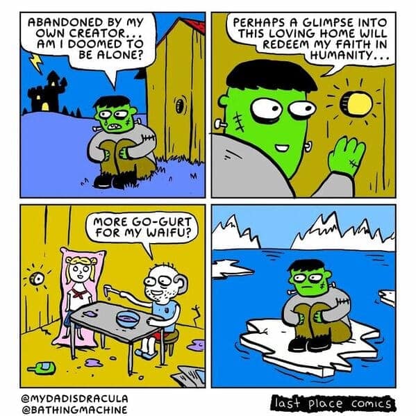 dark humor comics, last place comics, bleak humor, black comedy, twisted cartoons, irreverent comics, web comics, depressing humor, funny but dark, satirical comics, offbeat comics, tragicomedy, absurd humor, gallows humor, morbid jokes, internet comics, edgy humor, anxiety comics, bleak comedy, dark web art