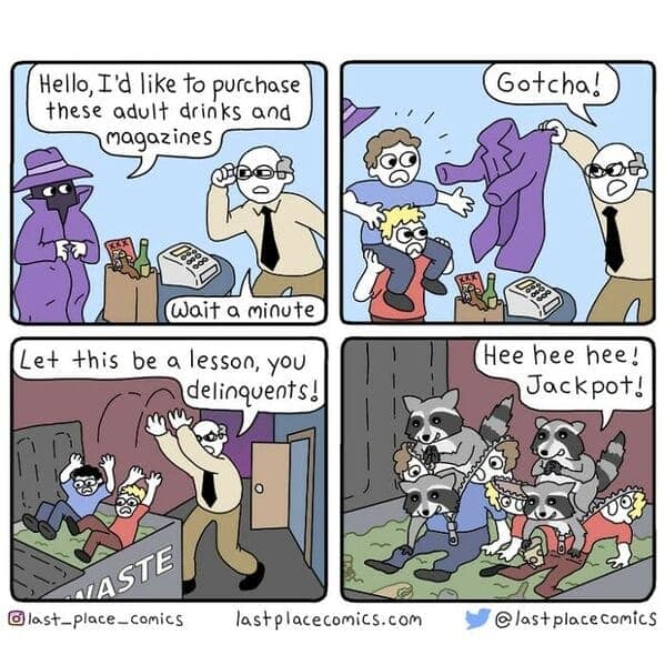 dark humor comics, last place comics, bleak humor, black comedy, twisted cartoons, irreverent comics, web comics, depressing humor, funny but dark, satirical comics, offbeat comics, tragicomedy, absurd humor, gallows humor, morbid jokes, internet comics, edgy humor, anxiety comics, bleak comedy, dark web art
