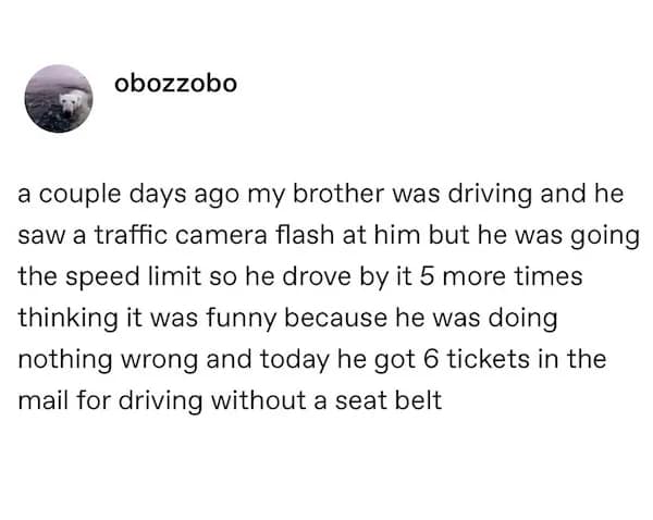 Man repeatedly triggers traffic camera and gets 6 tickets