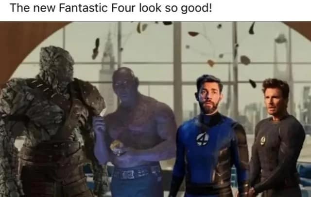 fantastic four memes, fantastic four: first steps, Marvel movie memes, superhero memes, MCU memes, comic book humor, funny superhero casting, Marvel humor memes, sue storm memes, johnny storm memes, reed richard memes, silver surfer memes, the thing memes, dr doom memes