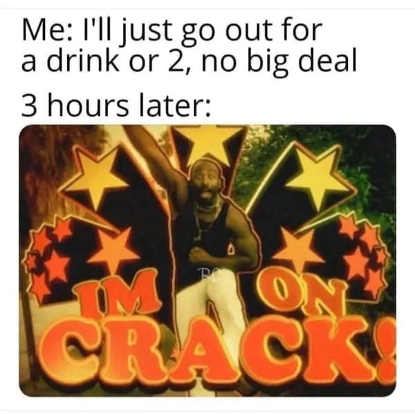 Man spiraling after saying he'd only have one drink