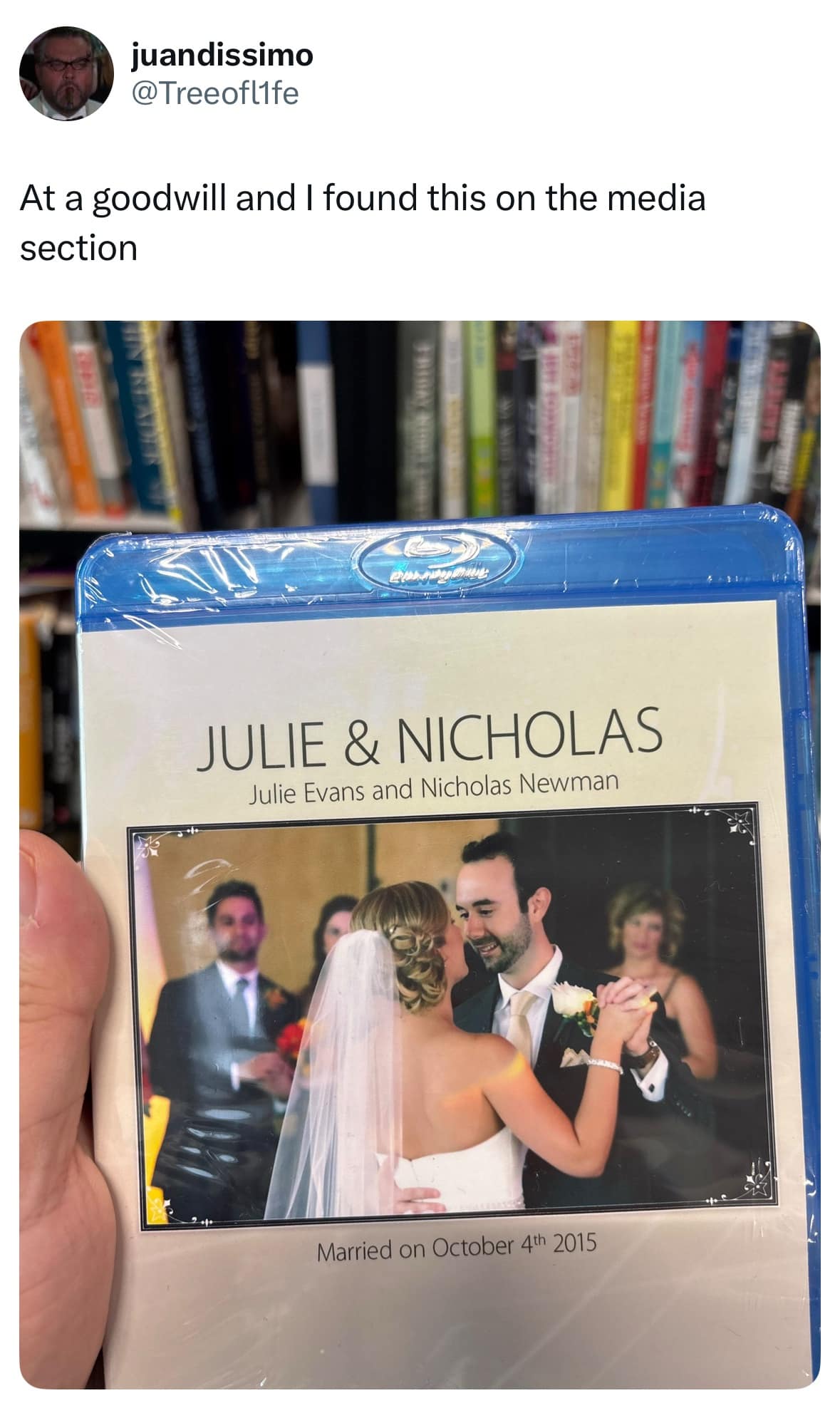 At a goodwill and I found this on the media section JULIE & NICHOLAS Julie Evans and Nicholas Newman
